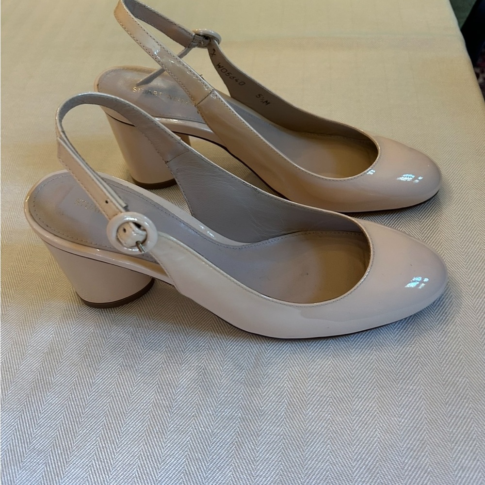 Stuart Weitzman Cream Patent Slingback Heels